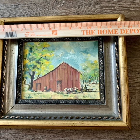 Vintage Red Barn Oil Painting 11/13” - Picture 6 of 13